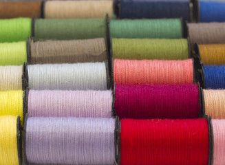 colorful bobbins