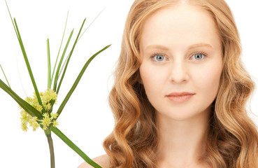 Naklejka premium woman with green sprout