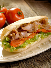 kebap sandwich on dish