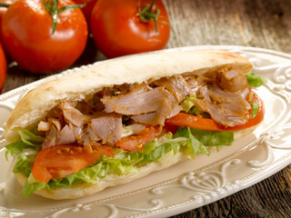kebap sandwich on dish