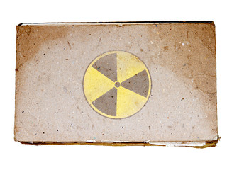 Radiation symbol on old book