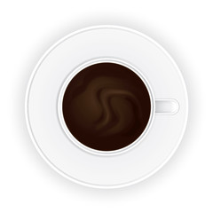 Cup of fresh coffee realistic illustration