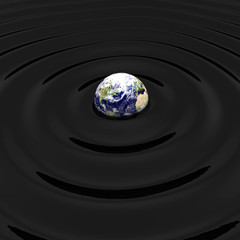 3d render of oil polluted earth concept