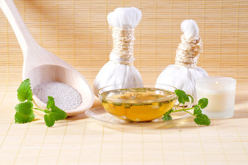 Kräuterstempel Wellness Kerze Tee