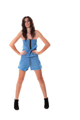 Young girl isolated on white