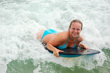Girl on a boogieboard