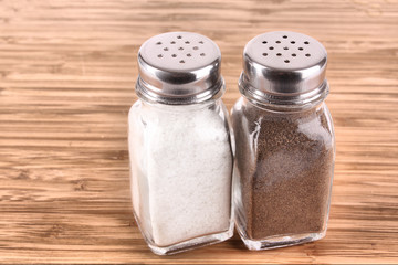 Salt and pepper shaker on a white background