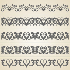 Seamless borders set 2. | Vector illustration.