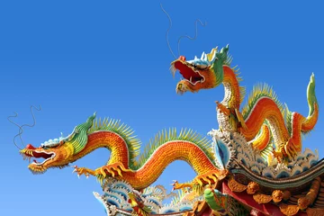 Afwasbaar Fotobehang China Aziatische tempeldraak