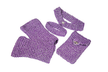 A set of knitted accessories. Handwork