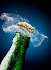 Opening of beer cap