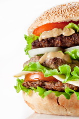 hamburger on white