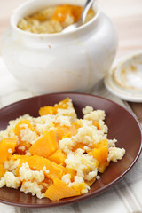 Baked pumpkin with millet