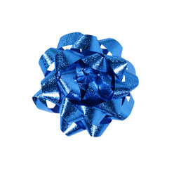 blue gift wrap bow
