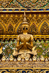 Golden Garuda statues at Wat Phra Kaew
