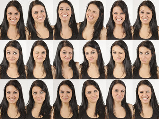 happy and laughing natural young woman