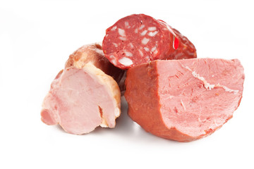 Salami, Ham,  Sausage