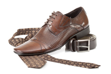 Naklejka premium Tie, belt and shoe