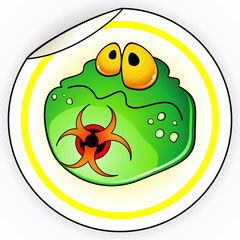 Sticker with germ