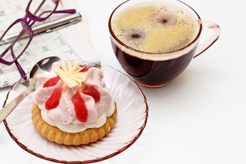 cup of tea and a piece of cake