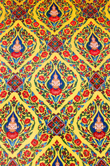 Thai art painting on wall of pagoda and pavilion