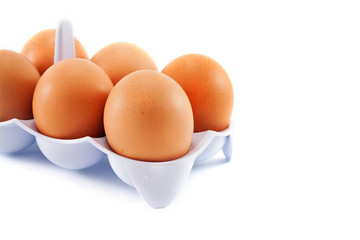 Some eggs packed in row