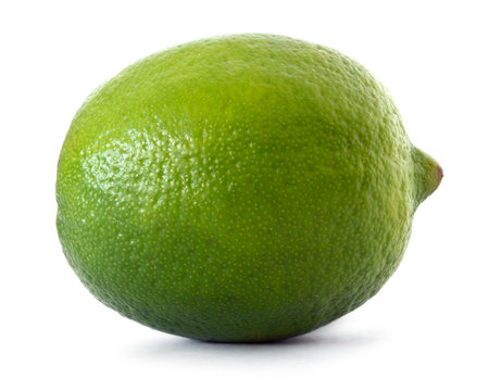 whole lime over white background