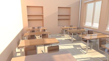 Empty classroom 3d Image