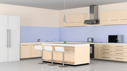 Modern Kitchen Interior in Light Tones