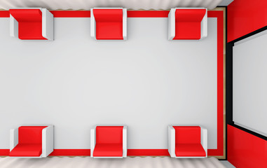 Top view of elegant conference room