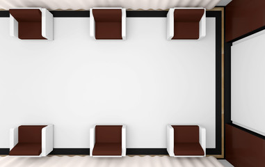 Top view of elegant conference room
