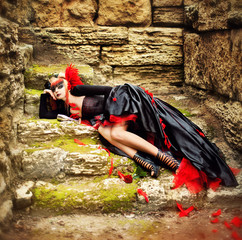 portrait of the girl in Gothic style