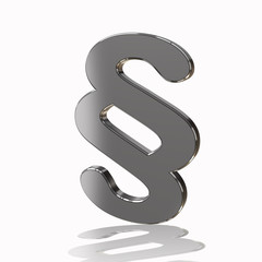 silver paragraph symbol in 3d