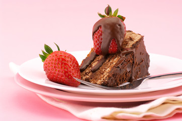 Slice of chocolate cake