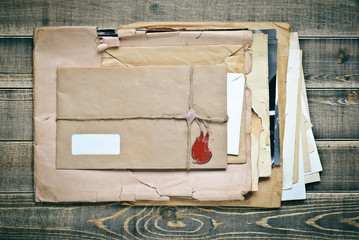 Old envelopes with papers