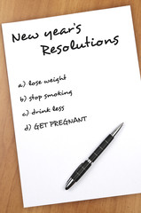 New year resolutions