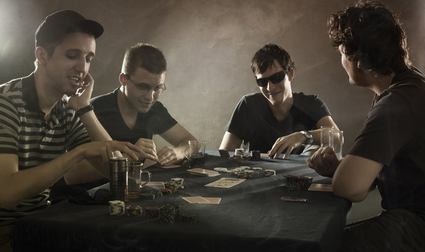 4 Guys Playing Poker