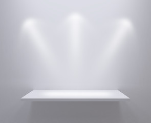 3d isolated Empty shelf for exhibit © 3DarcaStudio
