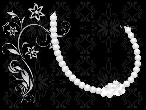 Pearly necklace. Vector