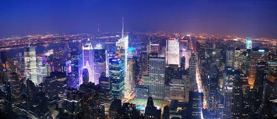 Fotobehang New York City Manhattan Times Square skyline aerial view © rabbit75_fot
