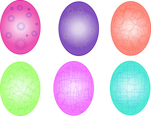 easter eggs with geometric element - vector