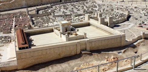 Tuinposter Tempel Het model van de tempel in Jeruzalem