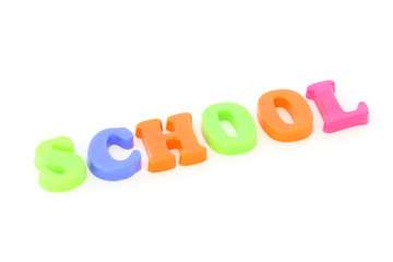 Fototapeta premium Word school from toy colourful letters