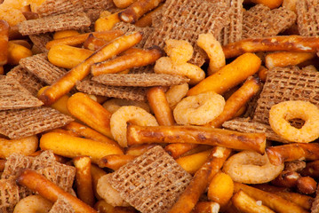 Salted Snack Mix Close up