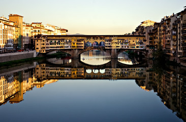 Stock Photo: Ponte Vecchio at sunset in Florence, Italy