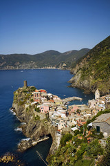 Naklejka premium Cinque Terre, Italy. Vernazza fishermen village.