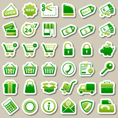 shopping Green Stickers