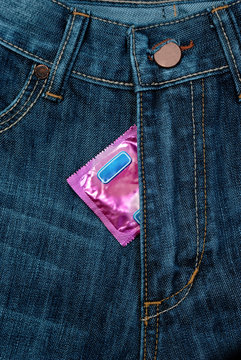 jeans zipper and condom