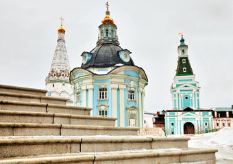 Old russian church in gloomy weather