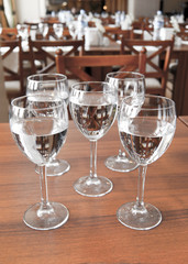 The glasses of water
